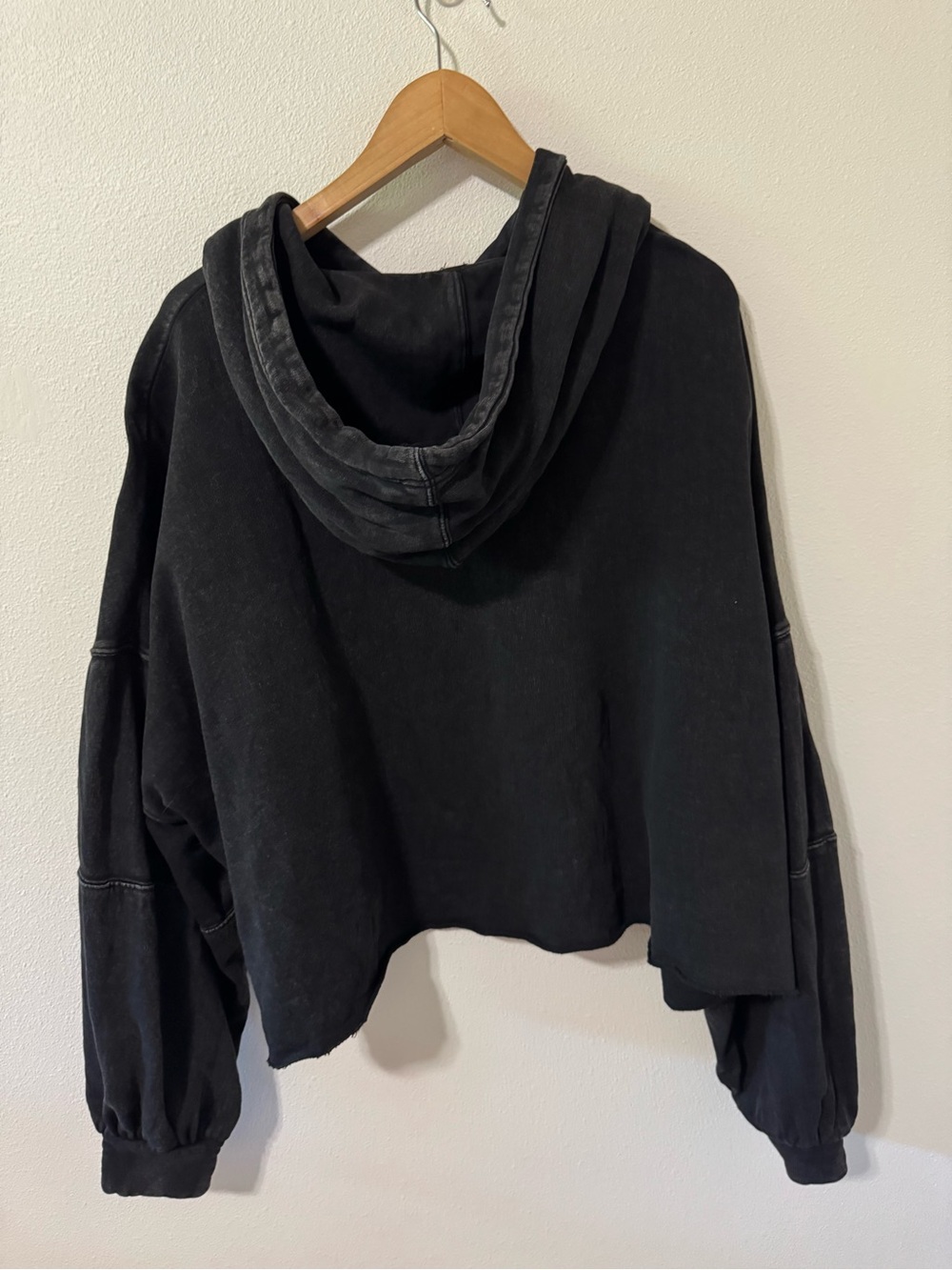 Free People Cherry Blossom Embroidered Beaded Sequin Hoodie Black Mineral-M/L - Picture 3 of 10